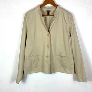 Euc Eileen Fisher cotton blend khaki button jacket M